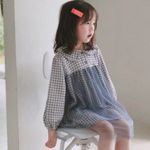 꼰띠키즈 여아용 슈가체크원피스