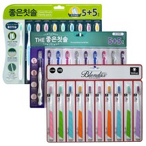 바른생활 초극세모 좋은칫솔 10p + 더좋은칫솔 10p + 블렌탁스 토탈케어 칫솔 10p, 1세트
