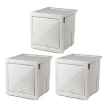 멀티 큐브박스 리빙박스 40L, 화이트, 3개