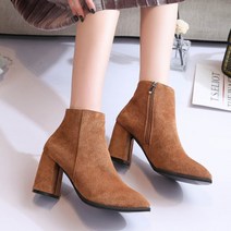 브이티 뾰족코 발목 앵클부츠