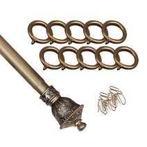 윈테리어 25mm K-1캡 커튼봉세트 + 25mm 일반커튼링 55p, 커튼봉(골드블랙), 커튼링(골드)