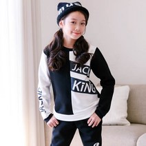 잭키드 여아용 킹잭포유 기모 맨투맨 티