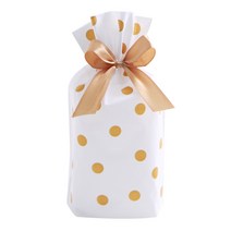 리본 기프트백 소, 골드도트, 15개