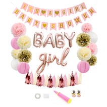 유치원 생일 파티 Girl 가랜드 샤워 홈파티세트, 핑크, 1세트