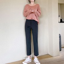 오키진 여성용 쪼꼬미 기모 인밴딩 슬랙스