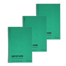 마루망 스파이럴 스프링노트 B5 30매, 초록, 3개