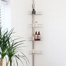 코시나 프리미엄 기둥식 욕실 코너선반 4단, 혼합 색상, 1개