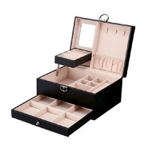 한솔 쇼신 라솔 거울 액세서리 보석함 블랙, 1개