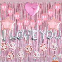 파티쇼 세트장식 새틴 핑크 사랑세트, 혼합색상, 1세트