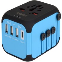 코시 월드 여행용 아답터 타입C + USB3 TA3465UC, 1개