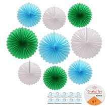 리빙다 페이퍼휠 + 고리형마운트 + 낚시줄 세트, 라이트블루 + 그린