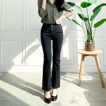 잘빠진 여성용 스판 세미부츠컷 긴바지