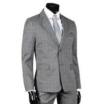 제제 옴므 남성용 윈도체크 투버튼정장자켓