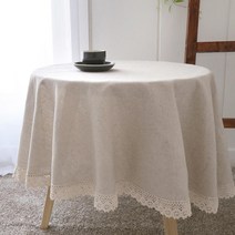 까사베르데 다프네 린넨 원형 식탁보, 내추럴, 110cm