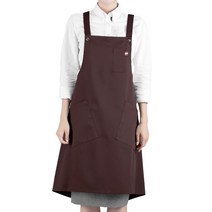 팀쿡 X형 심플 라인 앞치마 TDA-400 FREE, 브라운, 1개