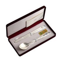 인스푼 꼬마사슴 어린이은수저 스푼 + 젓가락, 청색, 1세트