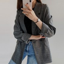 미스틱앤코 여성용 캐주얼 글렌 체크 자켓