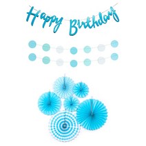 파티팡 생일파티 캘리그래피 월데코 장식세트, 글리터 블루, 1세트
