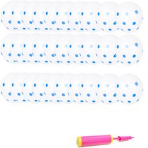 네오텍스 도트 인쇄 풍선 30cm 30p + 손펌푸 랜덤발송 세트, 화이트 + 블루, 1세트