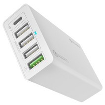 아이엠듀 USB PD 퀵차지 5포트 멀티 고속충전기 ZX-5U01T, 화이트, 1개