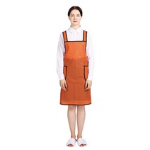 웰프런 우레탄 방수앞치마 검정파이핑 소, 반투명 오렌지, 1개