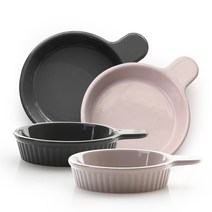 프렐류드 크리미 핸디 원접시, 1세트, 접시 차콜 2p + 인디핑크 2p, 차콜 + 인디핑크
