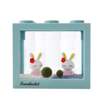 세남자바스켓 마리모키우기용 블럭어항 파스텔토끼 DIY세트, 어항(레트로블루), 파스텔토끼(핑크)