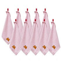 소프트터치 뱀부얀 캐릭터 고리수건, 여우(핑크), 10개