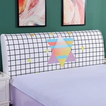 앤티스 패브릭 디지털 프린팅 침대 헤드 커버, 격자