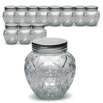 엠글라스 과일모양 유리 잼병 딸기 1000, 1000ml, 12개