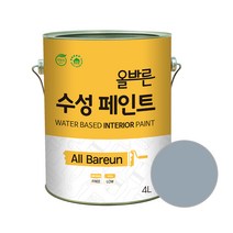 페인트인포 올바른 수성 페인트 4L, 더스커그레이, 1개