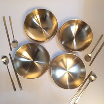 한쿡스 티타늄 이중신면기 21cm 4p + 4인 수저 세트