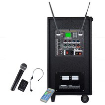 그레이스 400W USB SD포트 블루투스 무선 마이크 2p + 엔터그레인 충전식 휴대용 이동형 앰프, EG-410