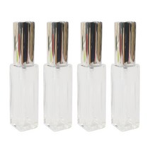 ABM 유리 향수공병 10ml, 실버 + 투명, 4개