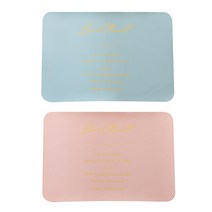 블럭마트 가죽 라운드 사각 방수 식탁 매트 2p, 랜덤발송, 43 x 30 cm