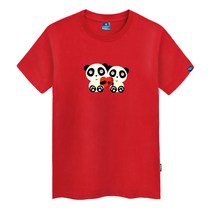 진마니아 하트 판다 라운드 반팔 티셔츠 TS-358