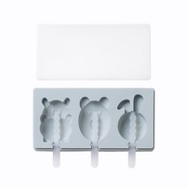 유앤미 실리콘 수제 아이스크림 몰드 BG005 하마곰돌이, 블루, 1개