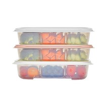 씨밀렉스 3칸 나눔 반찬통 보관용기 랜덤발송 1300ml x 3p, 1세트