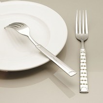 테이블아트 탱고 테이블포크, 실버 + 화이트, 2개