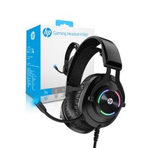 HP 스테레오 유선 LED 게이밍 헤드셋, H360, 혼합색상