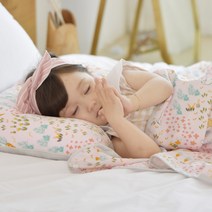 아띠블랑 쿨링 인견 어린이베개 + 블랭킷 대형 세트, 핑크레빗