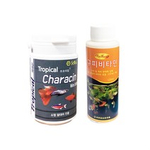 트로피칼 카라신 소형 열대어 사료 50g + 투터치 구피 비타민 120ml 세트, 1세트