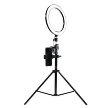 GUNU LED 개인방송 평면 링 라이트 26cm + 360도 회전 브라켓 + 롤 집게 거치대 + 휴대폰 클립 + 삼각대 50cm + 파우치 세트, 1세트