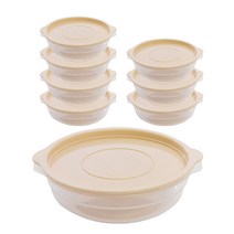 앵두나무 심플 쿡앤밥 찰진밥 3분 뚝딱 냉동밥보관 밀폐용기 아이보리 450ml, 8개, 용기8개