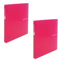 에코청운 칼라칩 투명 O링 바인더 3공 A4 2cm, 분홍, 2개