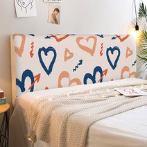 알럽홈 큐트 패턴일러스트 침대헤드커버, 하트