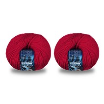 미소털실 뉴애니울 뜨개실 50g x 2p, 6016 다크레드, 180m