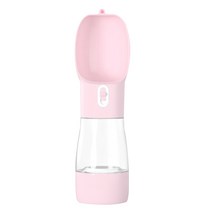 강아지 고양이 산책 휴대용 올인원 물통, 핑크, 1개