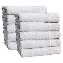 송월타월 뱀부 격자 세면타월 175g, 연회색, 10개