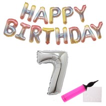 리빙다 파스텔레인보우생일풍선세트 7, 랜덤발송, 1세트